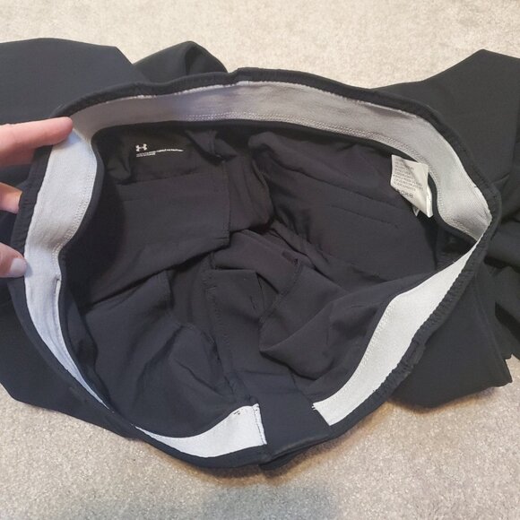 UNDER ARMOUR Women 14 Drive Golf Pants Straight Leg Stretch Waist UA Storm Black - Picture 8 of 13